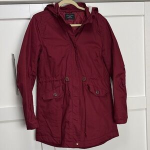Love Tree Burgundy Hooded Utility Jacket